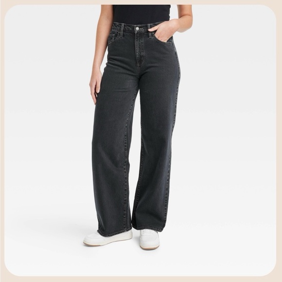 Universal Thread Denim - Universal Thread Charcoal Wide-Leg Jeans